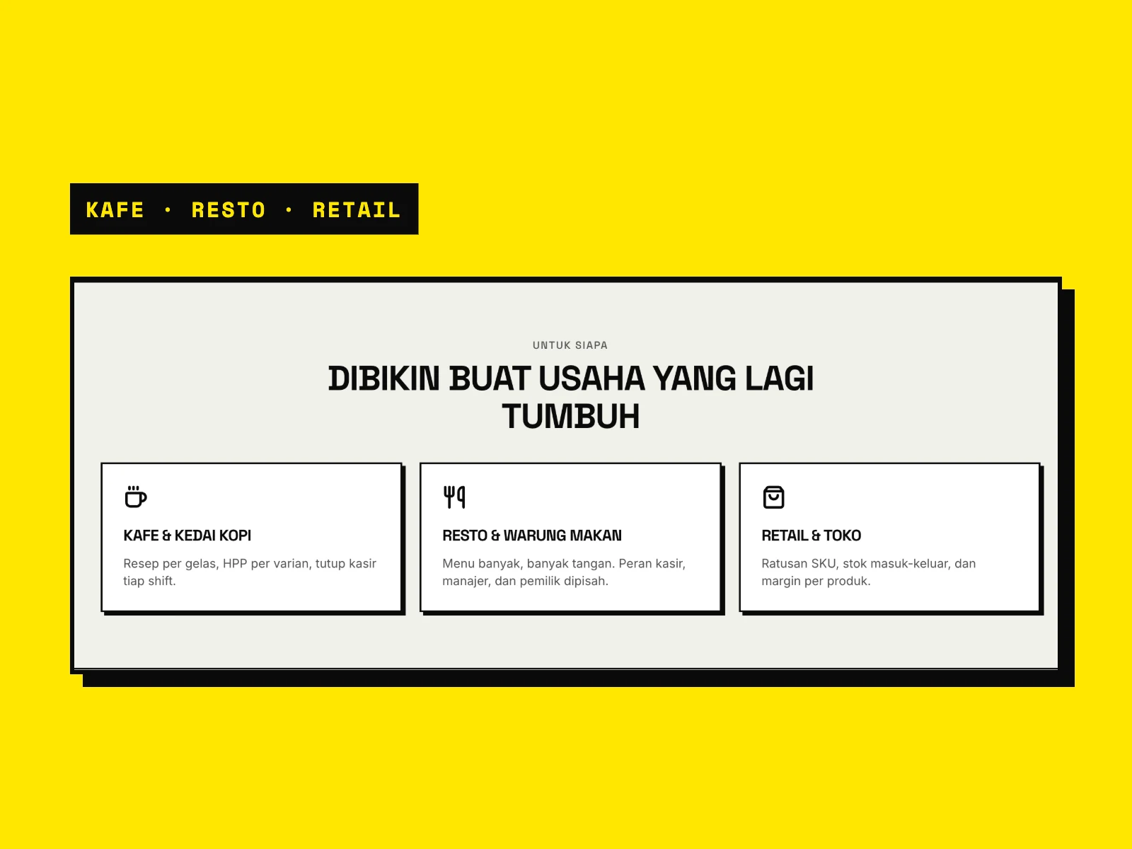 Kafe, Resto & Retail